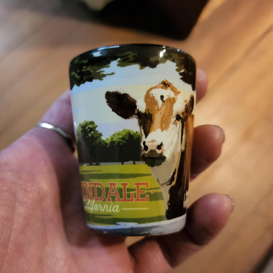 Ceramic Shot Glass | Ferndale California Cow Pasture