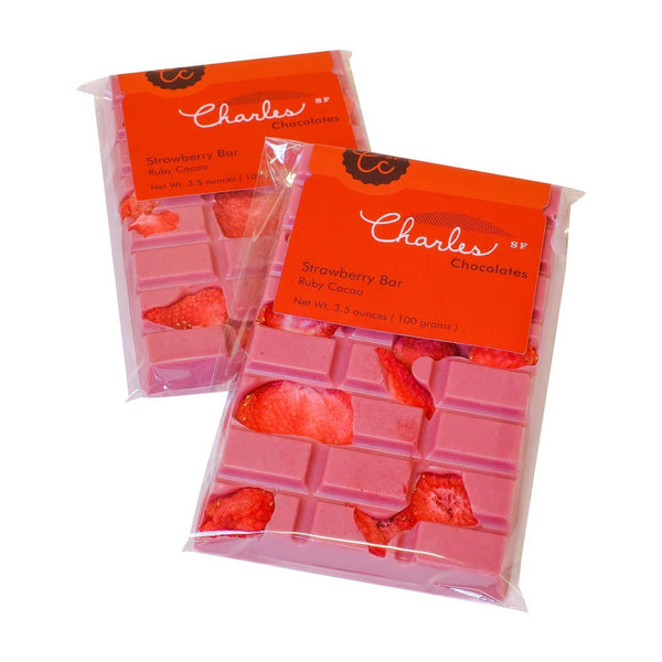 Charles Chocolates | Ruby Chocolate Strawberry Bar