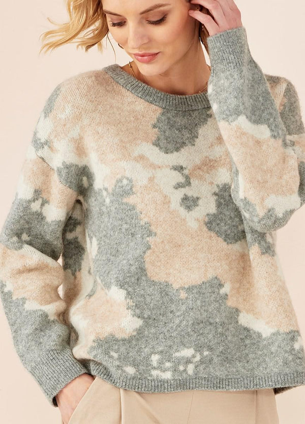 Charlie Paige Cloud Crew Sweater Pullover in Wool Blend