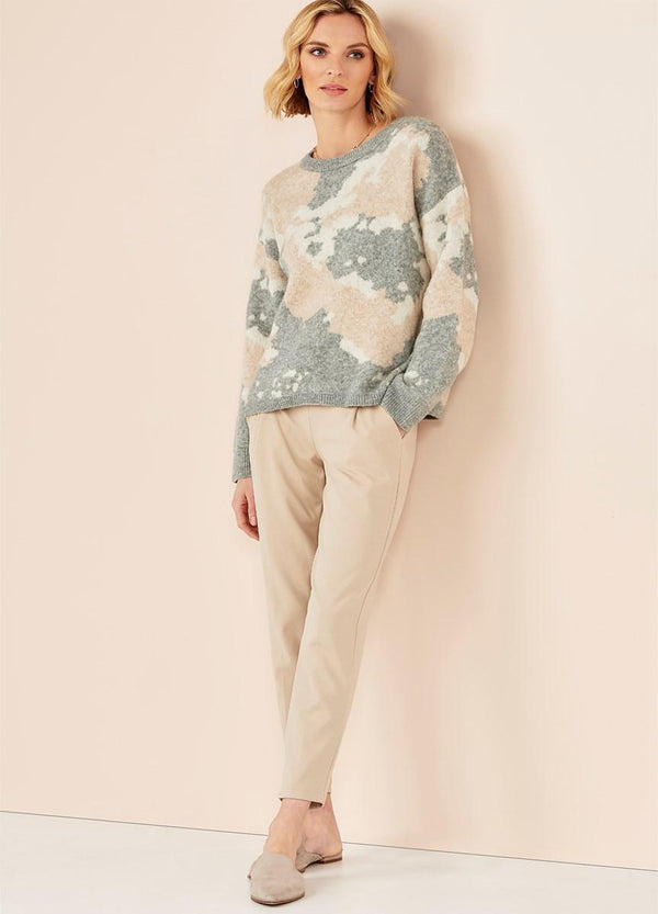 Charlie Paige Cloud Crew Sweater Pullover in Wool Blend