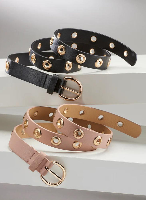 Charlie Paige Grommet Galore Narrow Vegan Statement Belt