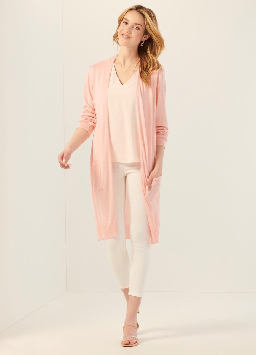 Charlie Paige Skyline Slim Cardigan | Crystal Rose