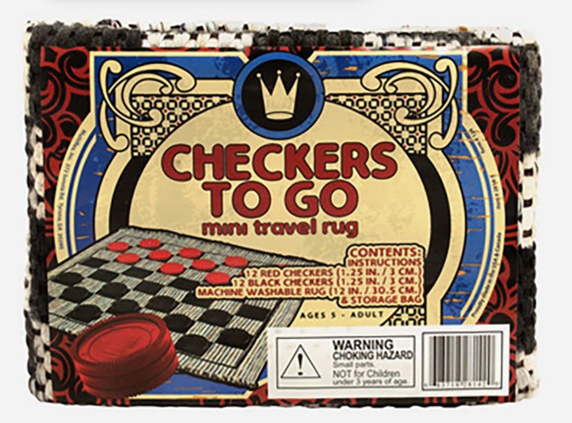 Checkers To Go Mini Travel Rug Game