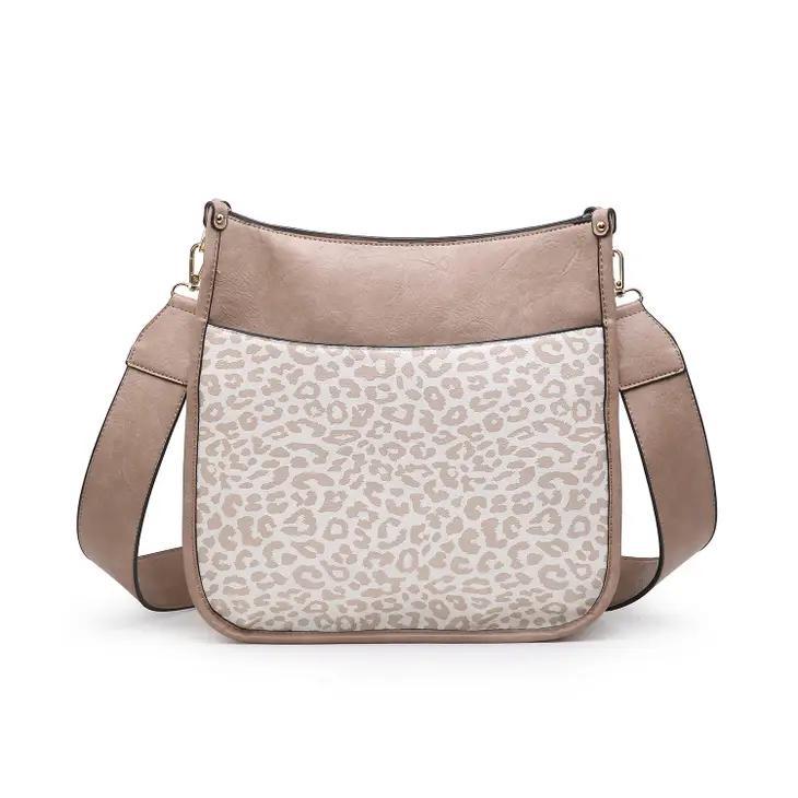 Chloe Crossbody with Guitar Strap | Cheetah Nude