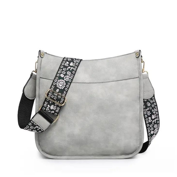 Chloe Crossbody with Guitar Strap | Light Grey
