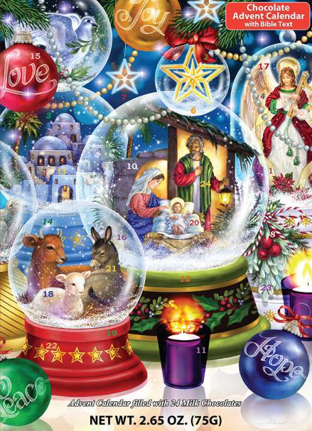 Chocolate Advent Calendar | Nativity Snow Globes