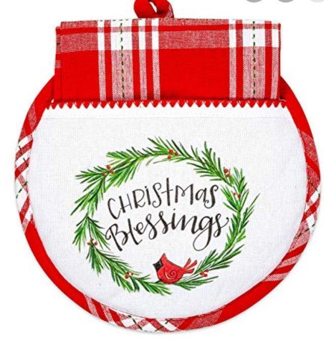 Hot Pad with Tea Towel "Christmas Blessings" Christmas Blessings