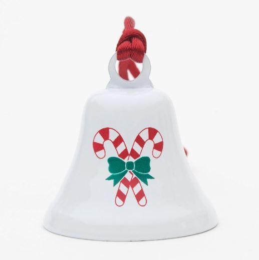 Christmas Candy Cane Bell Ornament