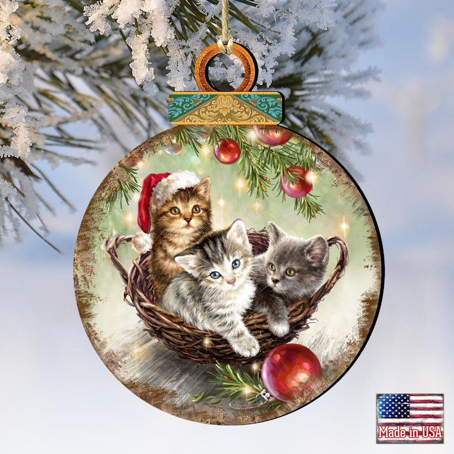 Christmas Kittens Keepsake Decorative Christmas Ornament