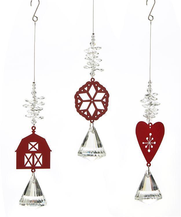Christmas Ornament | Prism Dangle Rustic Red