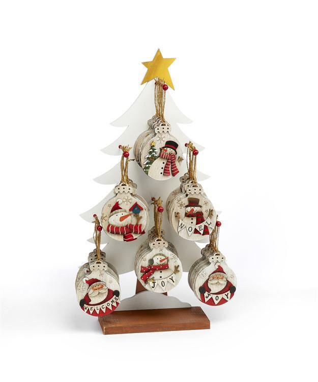 Christmas Ornament | Snowman & Santa Round