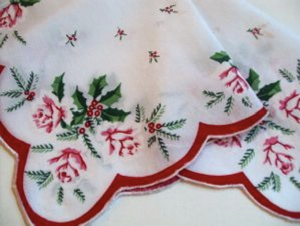 Holiday Hankies Christmas Rose