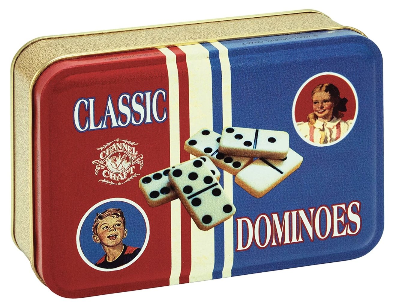 Classic Dominoes Game in Tin