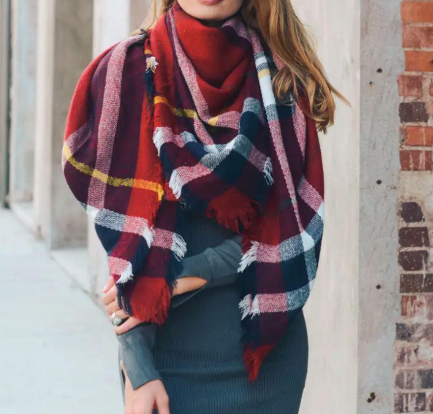 Classic Plaid Blanket Scarf