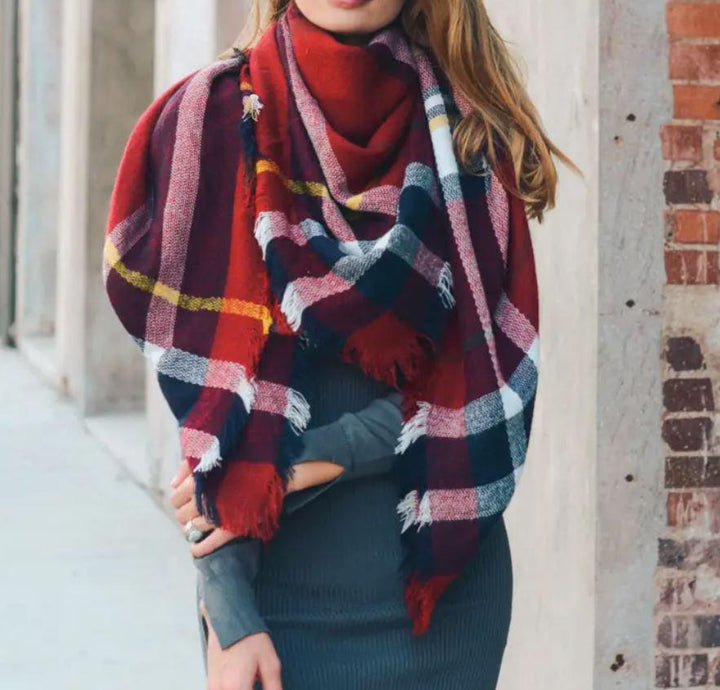 Classic Plaid Blanket Scarf