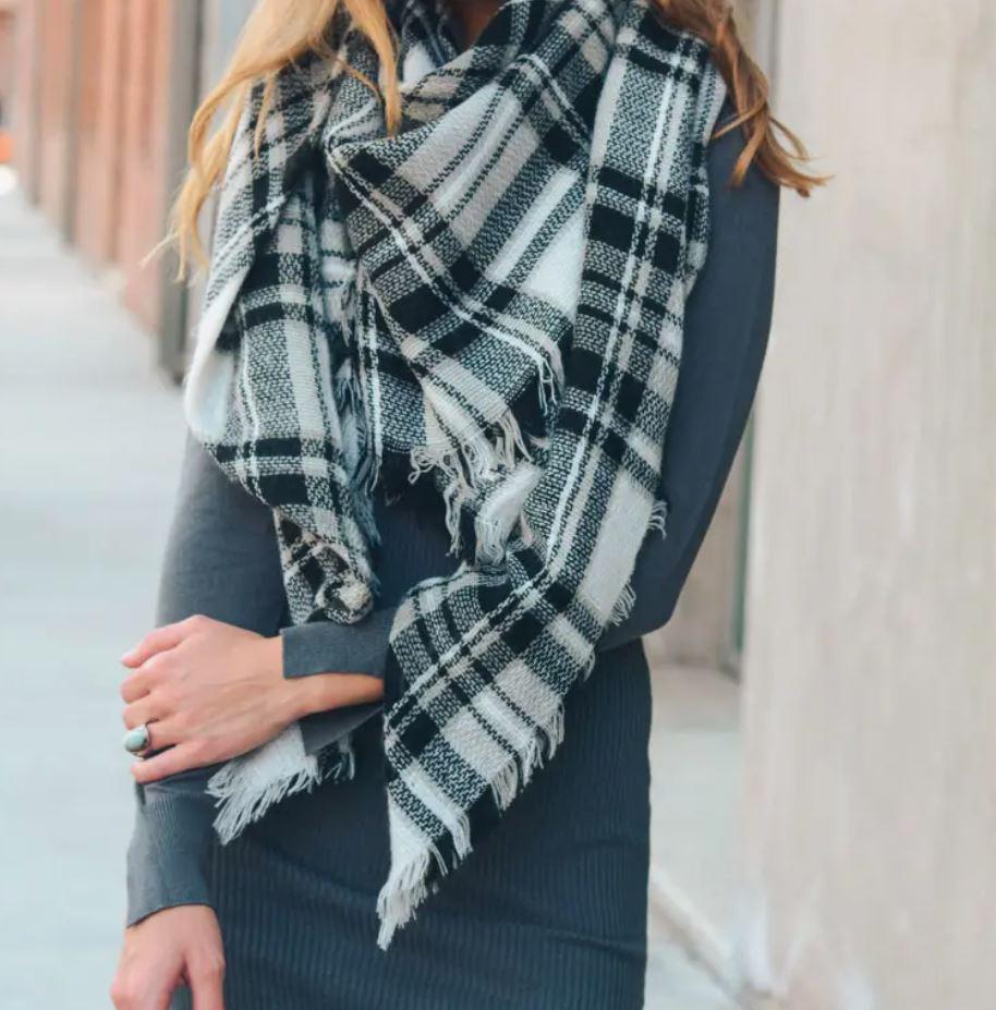 Classic Plaid Blanket Scarf