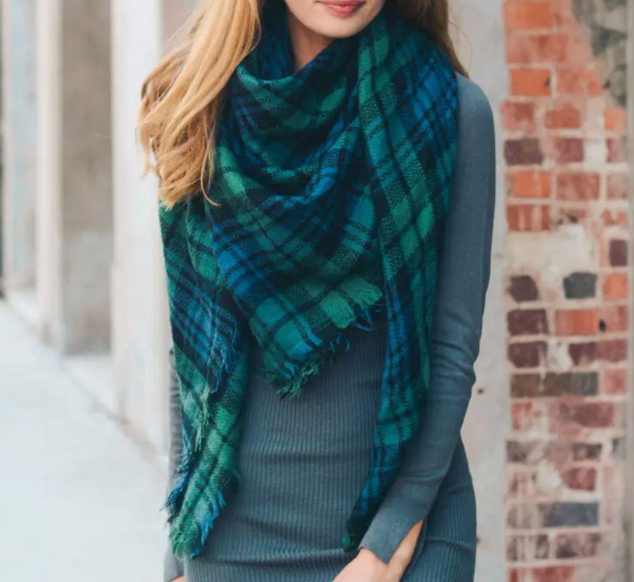 Classic Plaid Blanket Scarf