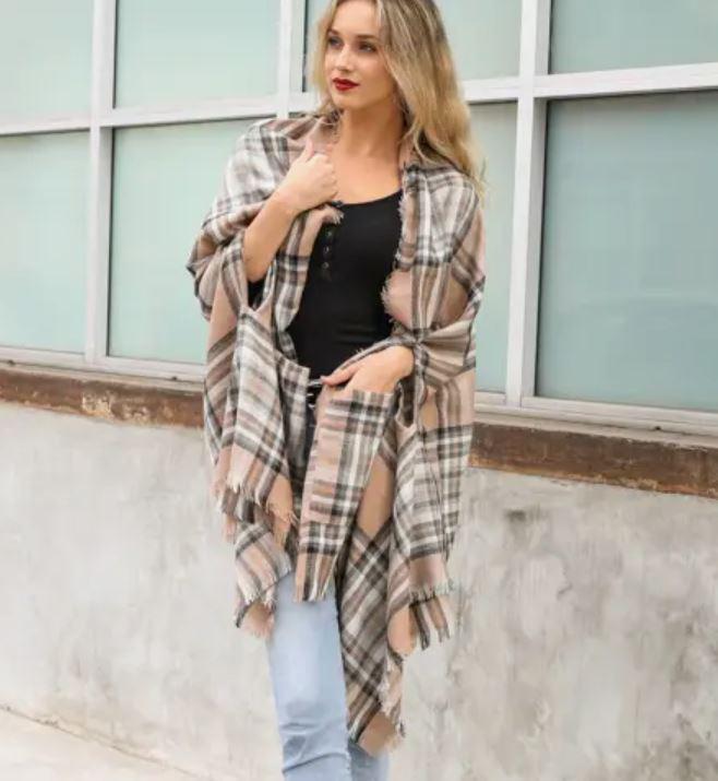 Classic Plaid Pocket Ruana