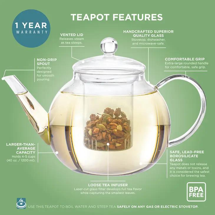 Glass Kettle Tea Infuser, Glass Teapot Set Infuse