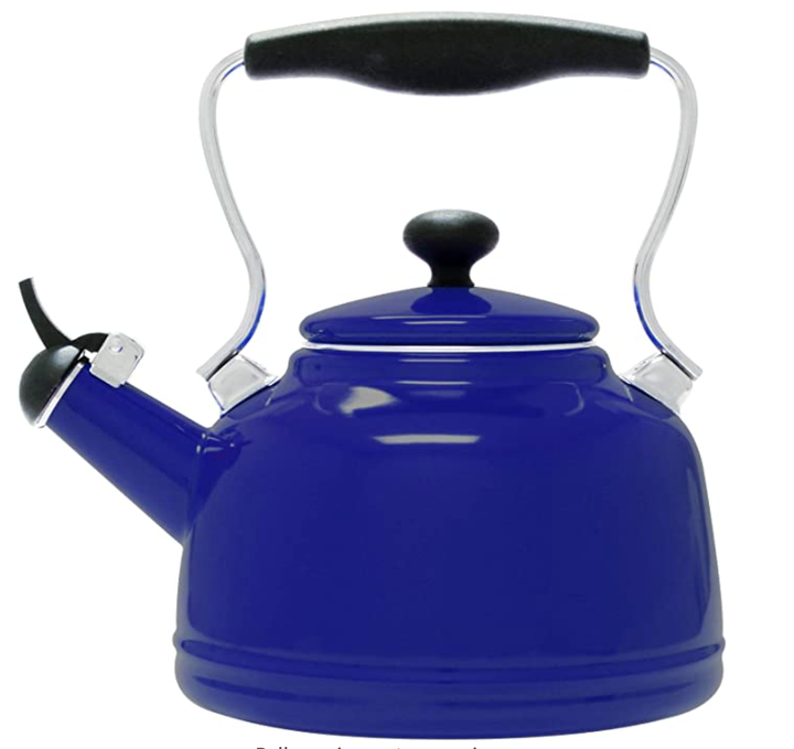 1.7 qt. Enamel On Steel Vintage Teakettle by Chantal Cobalt Blue