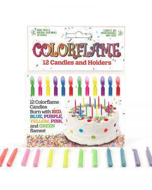 Colorflame Birthday Candles & Holders (12 Counts) - Golden Gait Mercantile -
