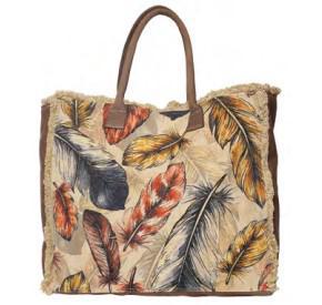 Cott N Curls Large Tote | Feathers