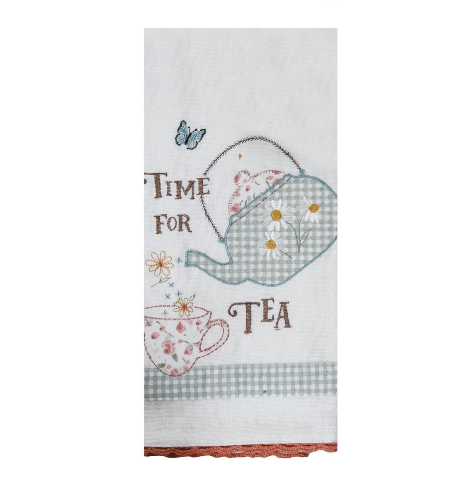 Cottage Core "Time for Tea" Tea Towel