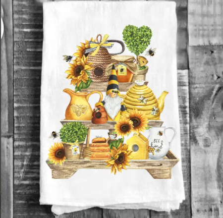 Cotton Tea Towel | Bee Kind Honey Bees