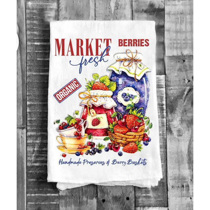 Cotton Tea Towel | Farm Fresh Berries Preserves