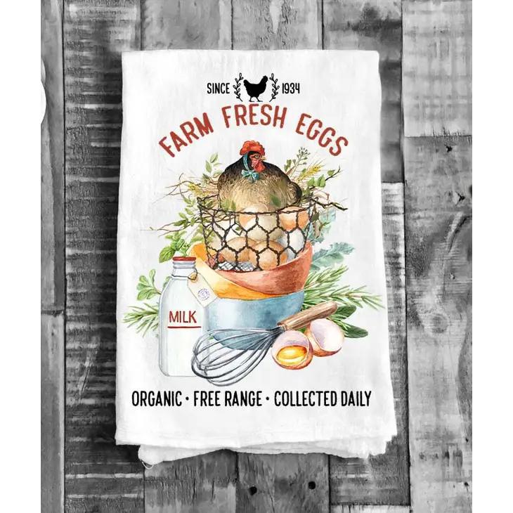 Cotton Tea Towel | Farm Fresh Eggs Farmers Market