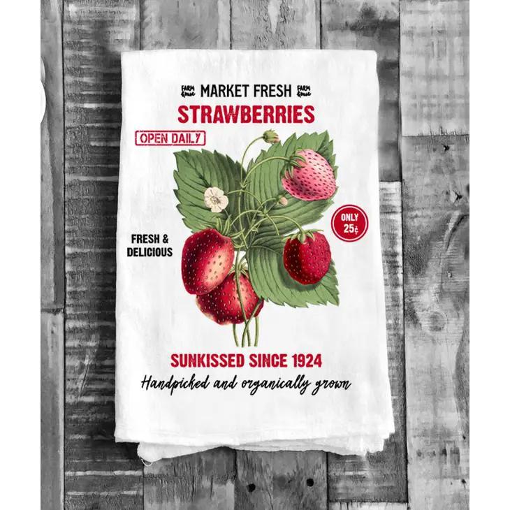 Cotton Tea Towel | Farm Fresh Summer Strawberries