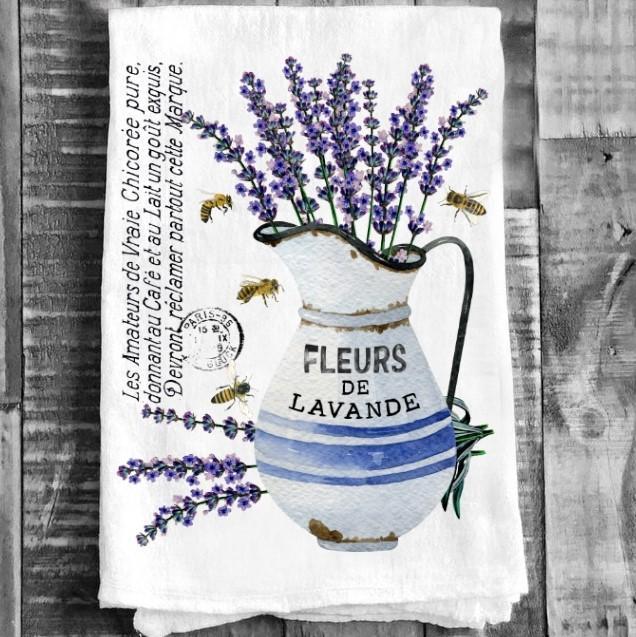 Cotton Tea Towel - Farmhouse Lavender Fleurs Paris