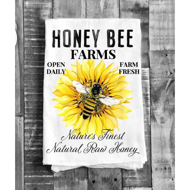 Cotton Tea Towel | Modern Farmhouse Honey Bee