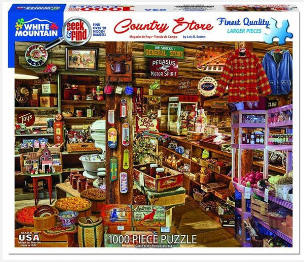 Country Store - Seek and Find 1000 Piece Jigsaw Puzzle by White Mountain Puzzle
