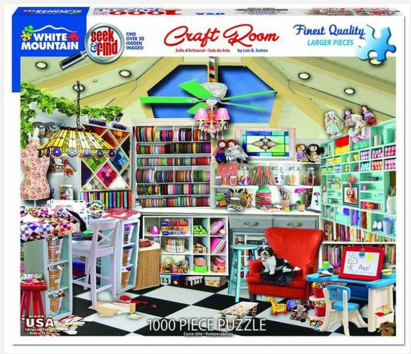 Craft Room - Seek and Find 1000 Piece Jigsaw Puzzle by White Mountain Puzzle