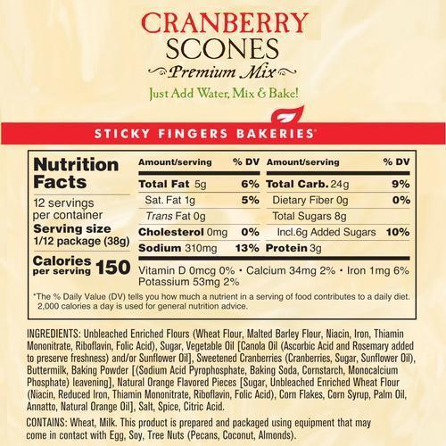 Cranberry Premium Scone Mix