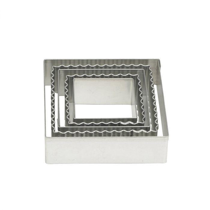Crinkle Cookie Cutter Square Set of 5