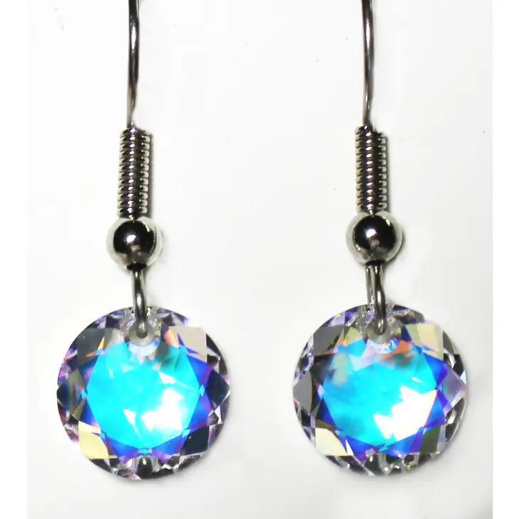 Crystal Aurora Borealis Classic Cut Dangle Earrings