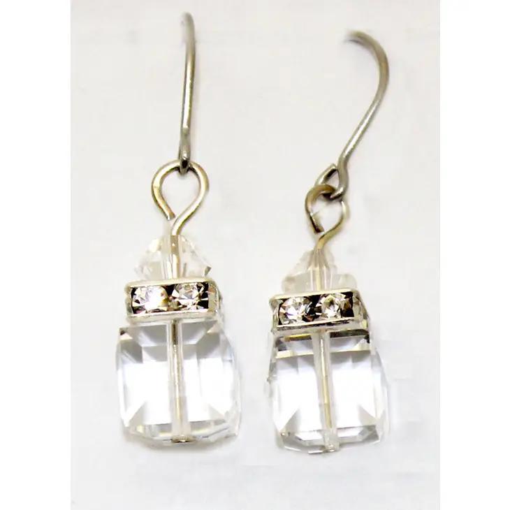 Crystal Cube Rhinestone Dangle Earring