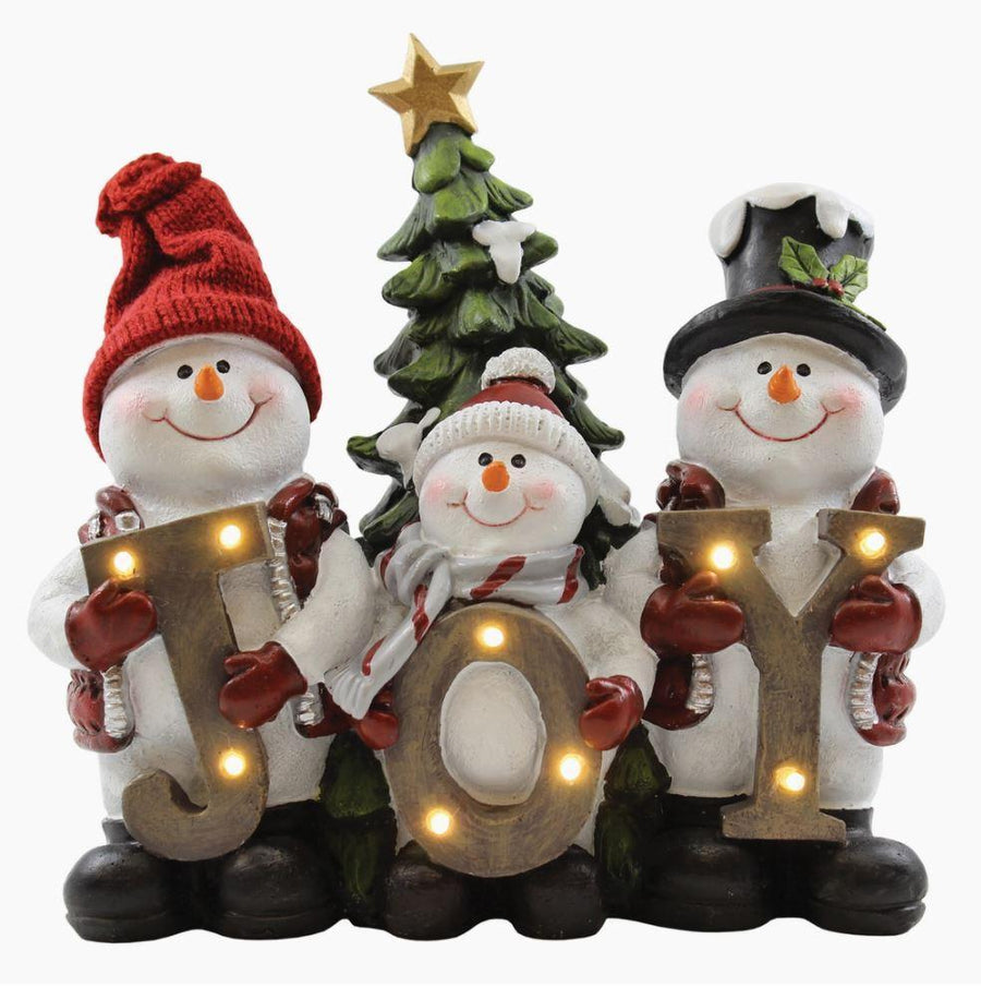 Crystal Snowman JOY with LED Lights