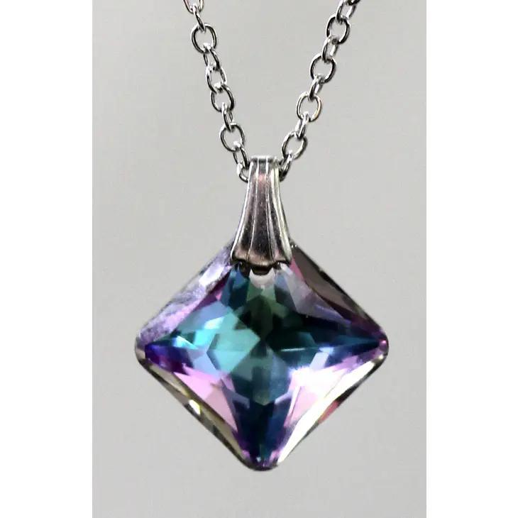 Crystal Vitrail Light Princess Cut Necklace