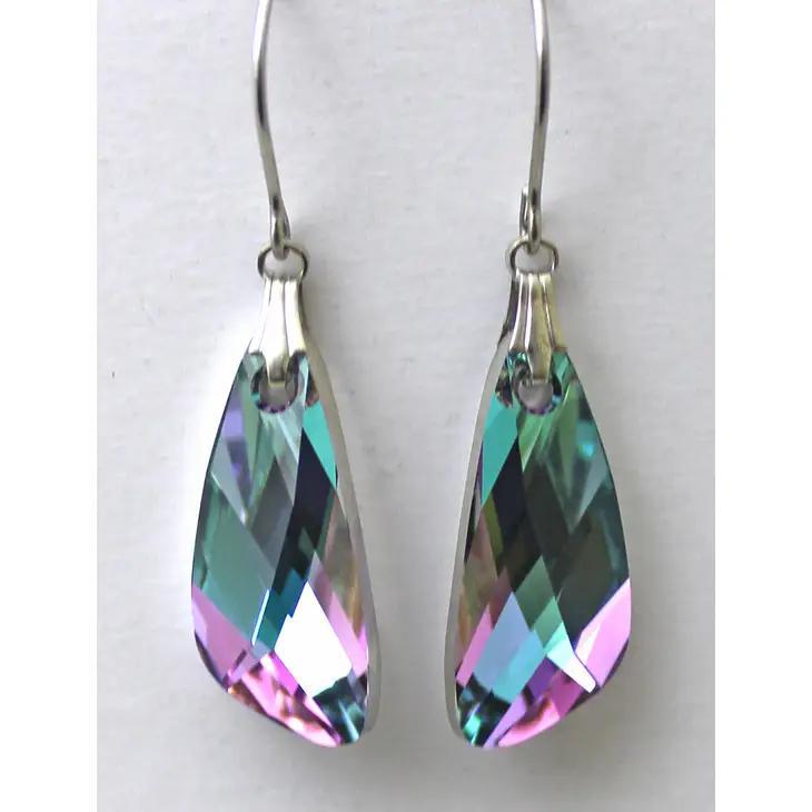 Crystal Vitrail Light Wing Dangle Earrings