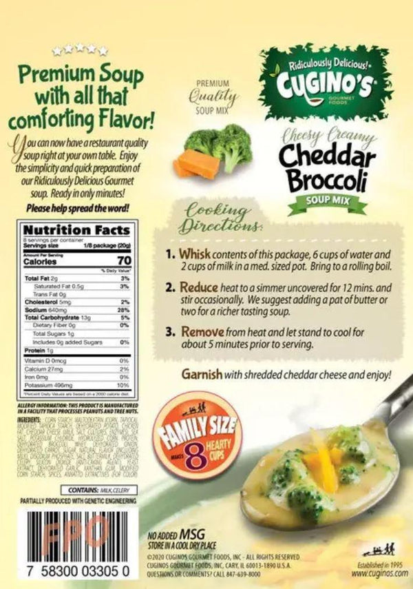 Cugino's Cheesy Creamy Cheddar Broccoli Soup