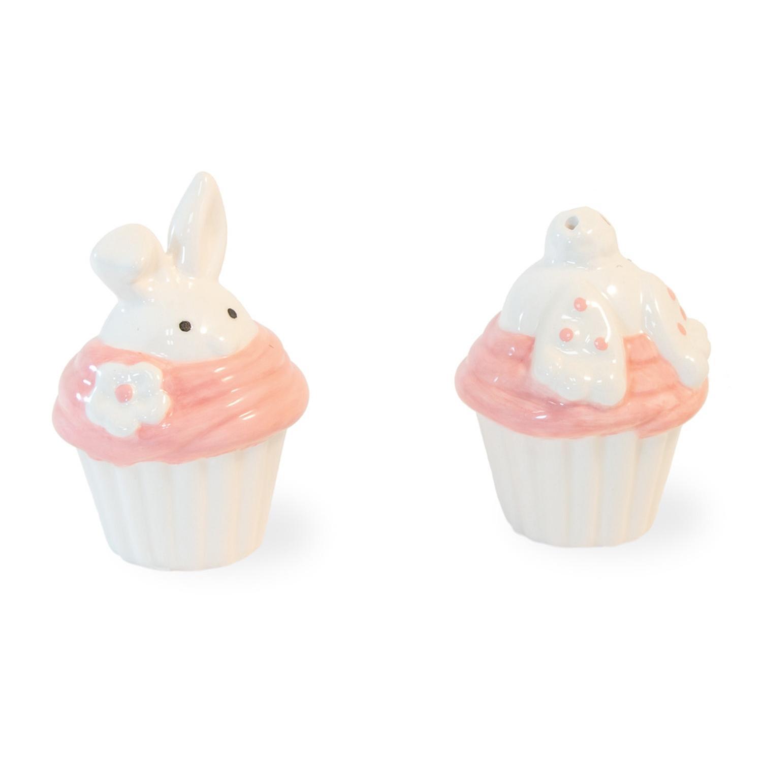 Cupcake Bunny Salt and Pepper Shaker Set