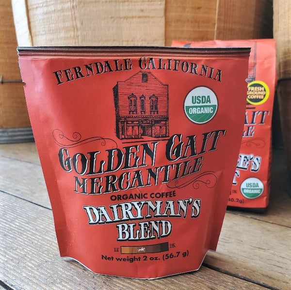 Golden Gait Mercantile Organic Coffee Samples 2 oz Dairymen's Blend 2 oz. Ground