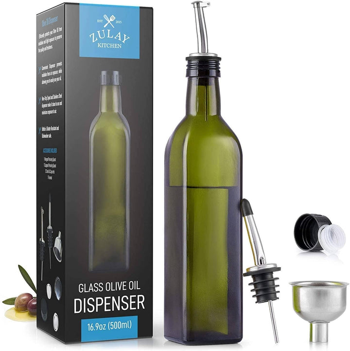 Olive Oil Dispenser Set Dark Green