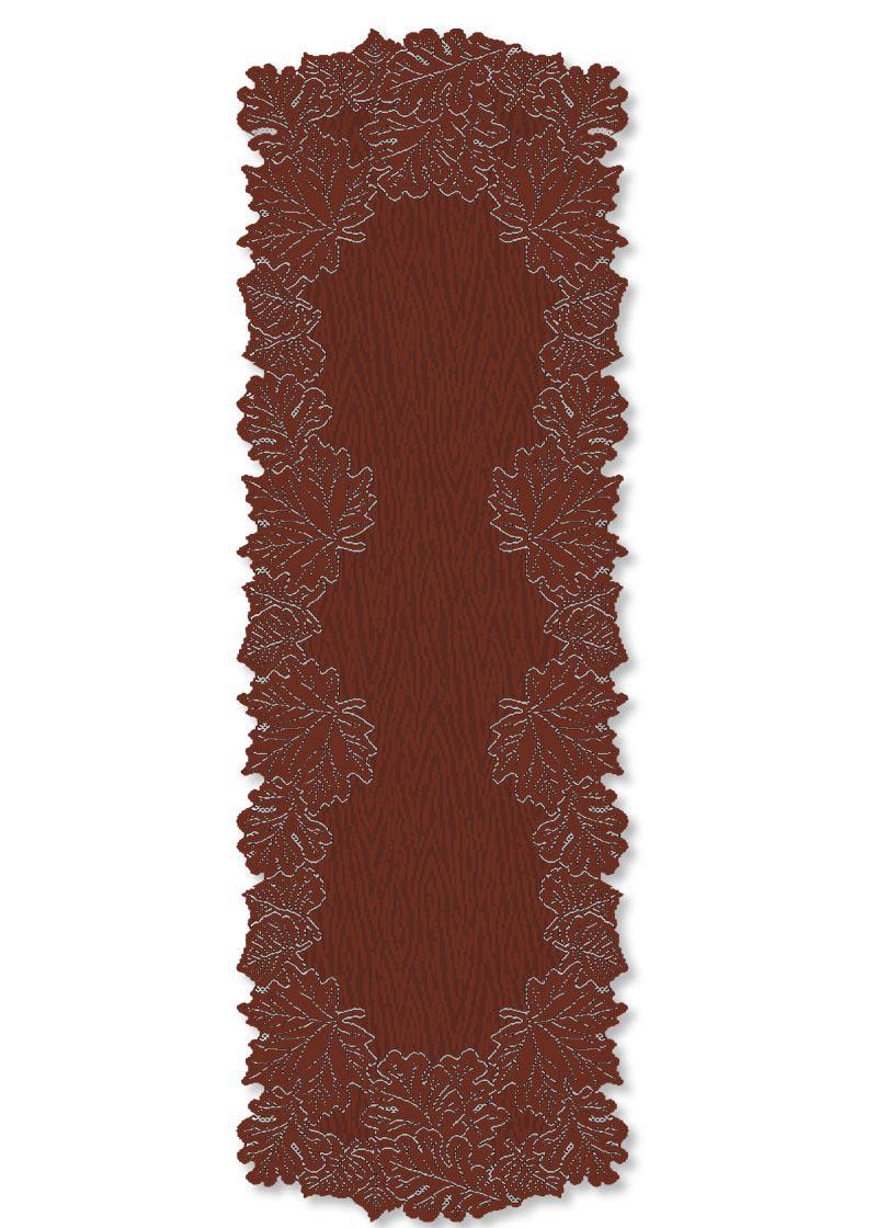 Heritage Lace Fall Leaves Table Runner | Large Dark Paprika