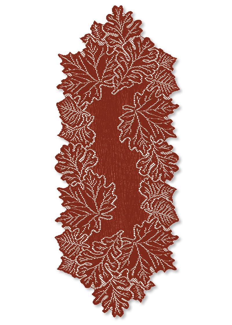 Heritage Lace Fall Leaves Table Runner | Medium Dark Paprika