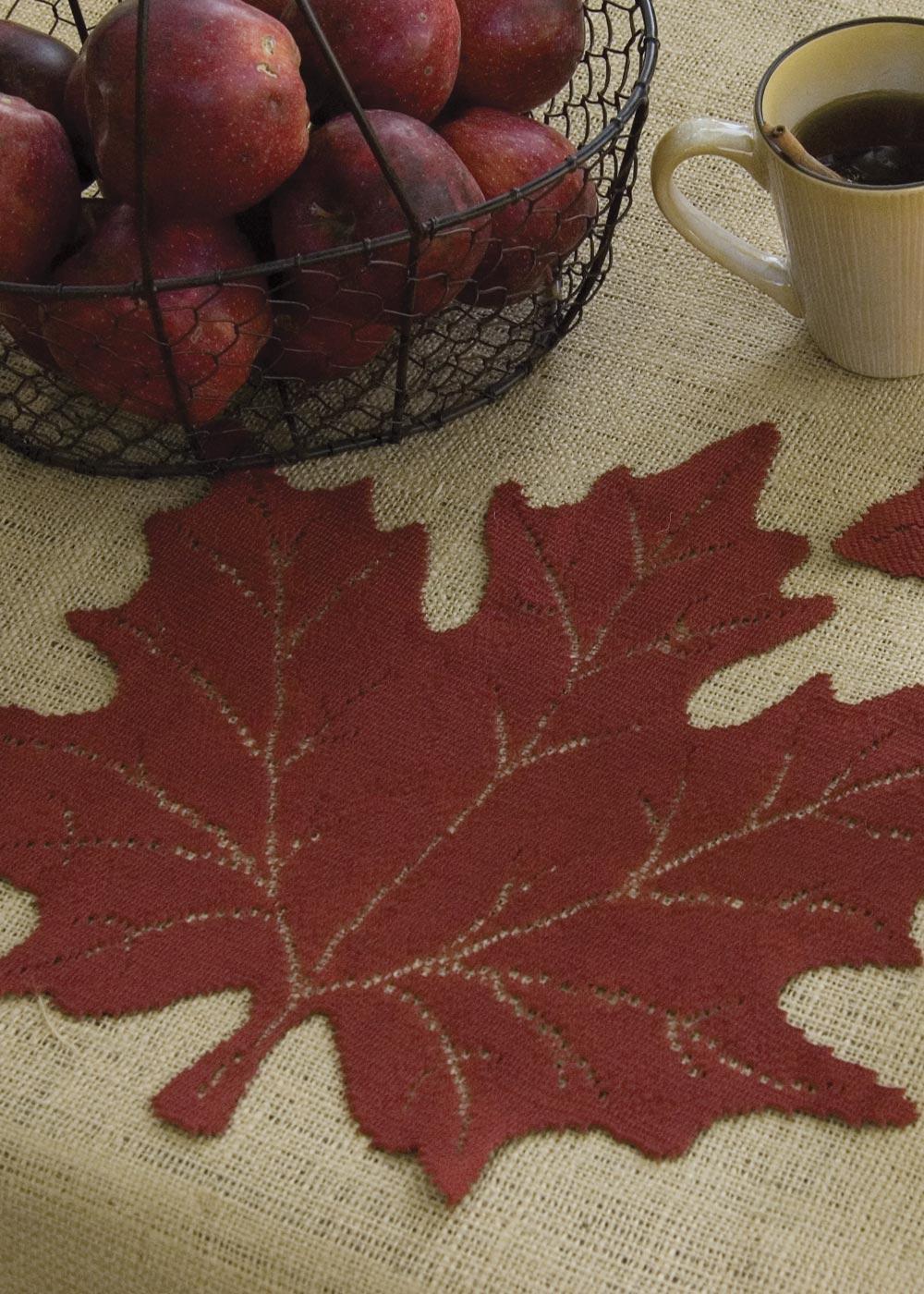 Heritage Lace Fall Placemat | Maple Leaf Dark Paprika
