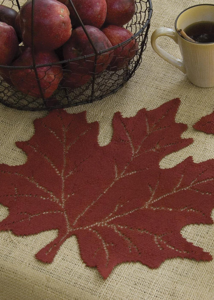 Heritage Lace Fall Placemat | Maple Leaf Dark Paprika